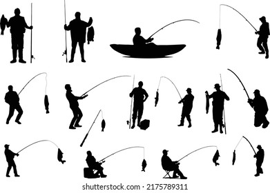 The set of Fishing silhouette