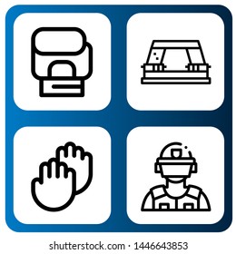 Set of fist icons such as Boxing gloves, Paper punch, Applause, Riot police , fist