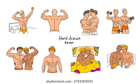 Set fit males flexing