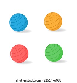 Set of fitness balls, isolated on white background. vector