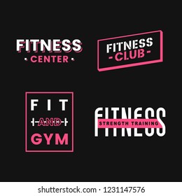 Set of fitness club logo vectors