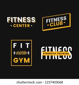 Set of fitness club logo vectors