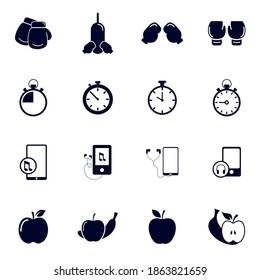 Set of Fitness equipment icon concept, Creative Gym Symbol, Illustration