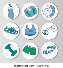 Set of fitness icons.