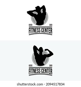 Set of fitness logo design illustration