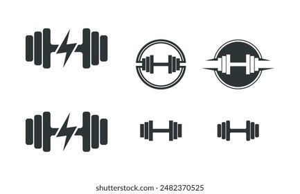 set of fitness logo vector	
