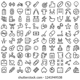 Set of Fitness related line vector Icons