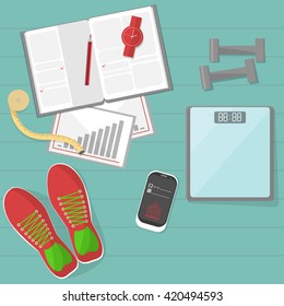 Set of fitness tools.