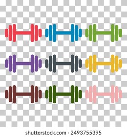 Set of Fitness weight icon, dumbbell design web button vector illustration .