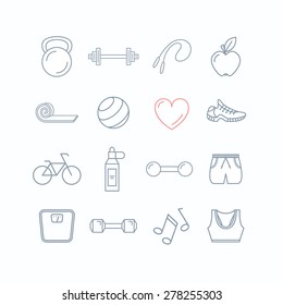 Set of fitness/exercise related icons