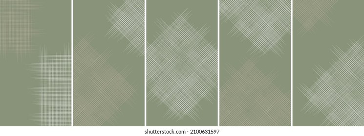 A set of five abstract patched backgrounds. Fashionable cover designs
 for social media posts and stories.