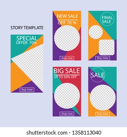 set of five abstract vector banners for social networks stories.modern template design for web.