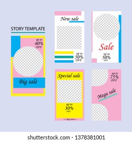 set of five abstract vector banners for social networks stories.modern template design for web