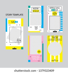 set of five abstract vector banners for social networks stories.modern template design for web 