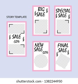 set of five abstract vector banners for social networks stories.modern template design for web