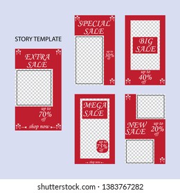 set of five abstract vector banners for social networks stories.modern template design for web