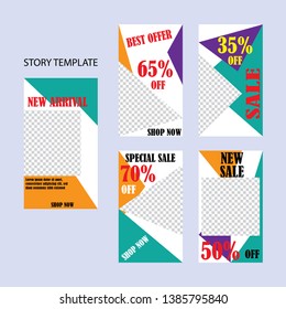 set of five abstract vector banners for social networks stories.modern template design for web