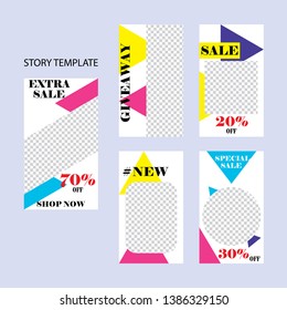 set of five abstract vector banners for social networks stories.modern template design for web 