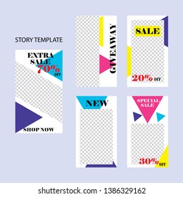 set of five abstract vector banners for social networks stories.modern template design for web 