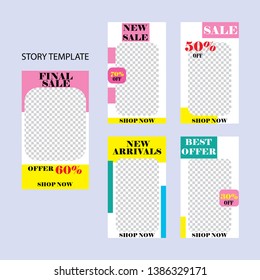 set of five abstract vector banners for social networks stories.modern template design for web 