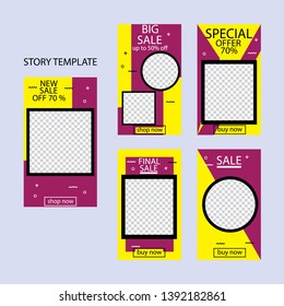 set of five abstract vector banners for social networks stories.modern template design for web.
