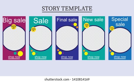set of five abstract vector banners for social networks stories.modern template design for web.
