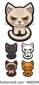 Set of Five Adorable Cats