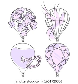 Conjunto de cinco globos con imágenes