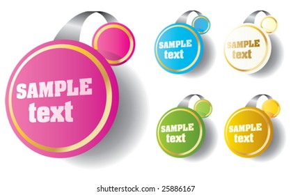 Set of five beautiful vector stickers