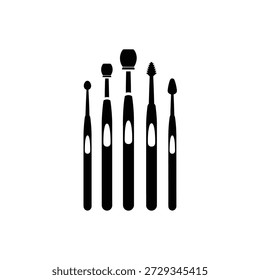 Set of five blank hanging price tags with different tops vector illustration flat design isolated