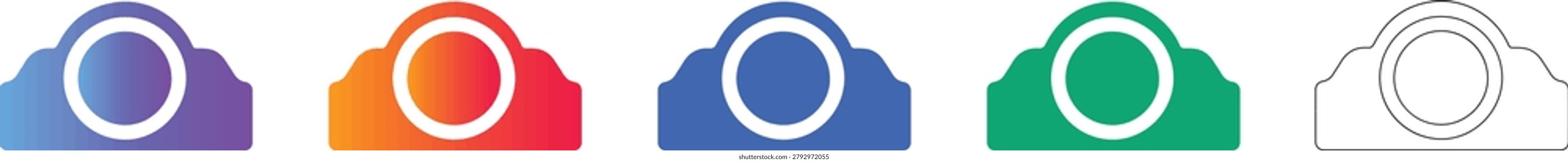 Set of Five Circular Aperture Style Icons vol 1554