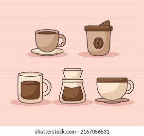 Set Of Five Coffee Items