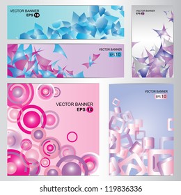 Set of five colorful banners - Vector illustration