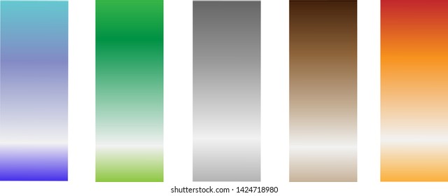 set of five colorful bright banners