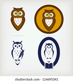 A set of five creative owls