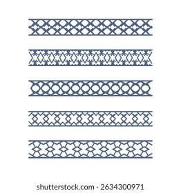 Set of five decorative borders isolated on white background. These vector ornaments are perfect for adding a touch of elegance and style to any design. Use them to frame photos, create invitation