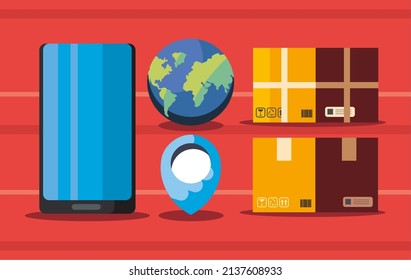 set of five delivery items