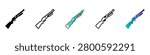 A set of five distinct shotgun icons, showcasing different artistic interpretations and color palettes for versatile graphic applications
