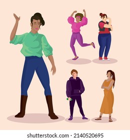 set of five empowered women