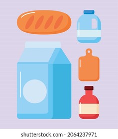 conjunto de cinco iconos de comida