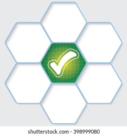 Set of five hexagons for your text and a check box