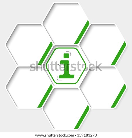 Set of five hexagons for your text and a info symbol