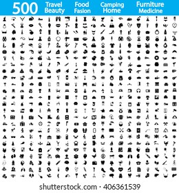 Set of five hundred universal icons