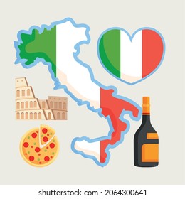 set of five italy icons