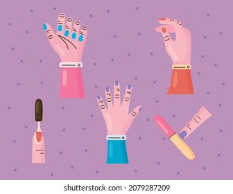 set of five manicure items