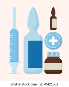 set of five medical items