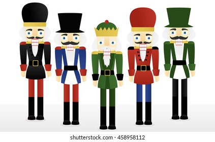 Set of five nutcrackers