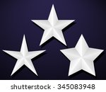Set of five pointed stars