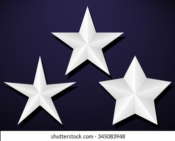Set of five pointed stars