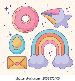 set of five pop items
